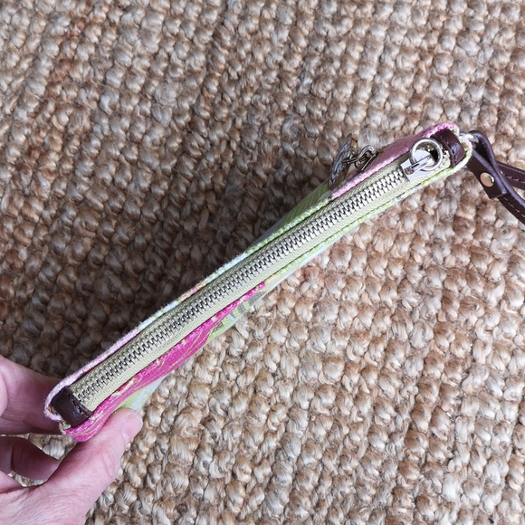 Spartina linen and leather wristlet - Picture 7 of 13